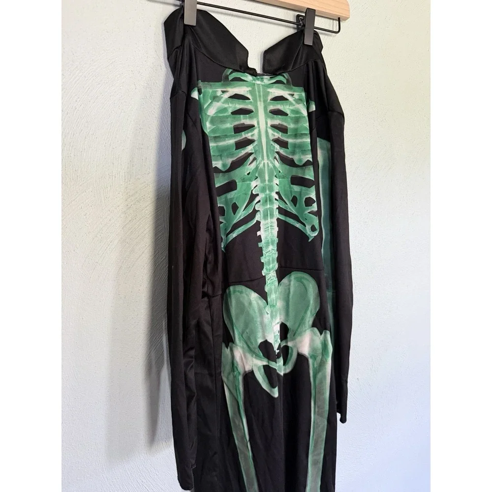 Halloween glow-in-the-dark skeleton costume in size medium (8–10) JUMPSUIT ONLY